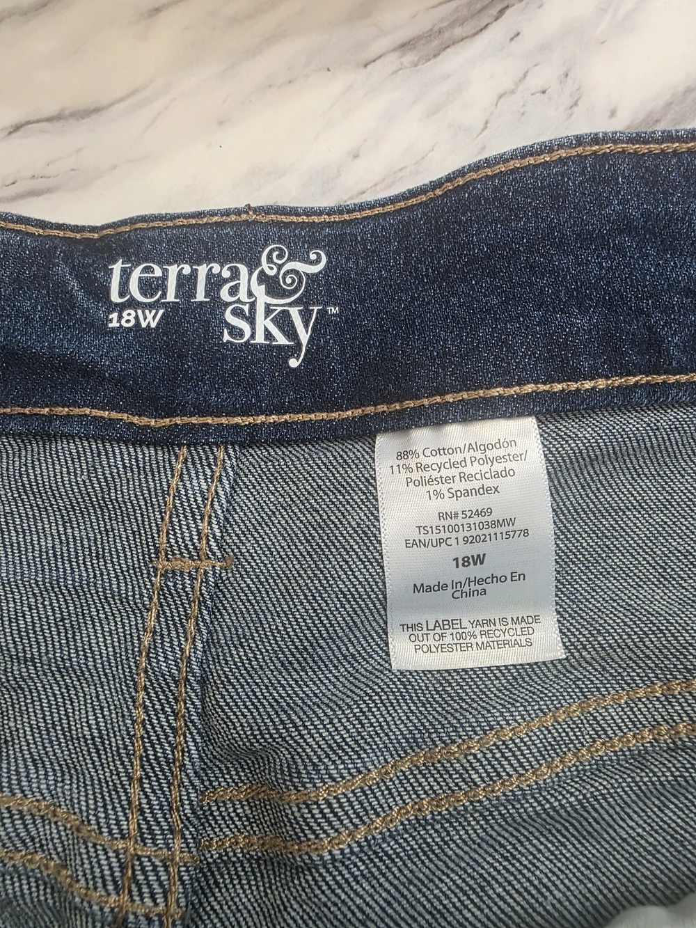 Terra & Sky Denim High-Rise Blue Women’s Shorts Women Size Plus 18 - Picture 10 of 10